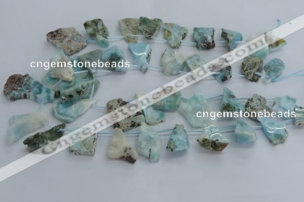 CLR90 Top drilled 15*20mm - 25*35mm freeform larimar beads