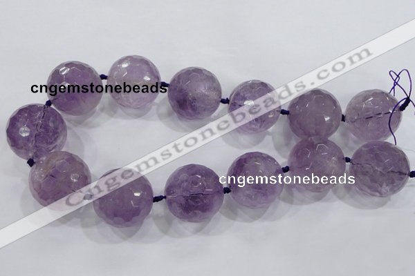 CLS01 15.5 inches 30mm faceted round large amethyst gemstone beads