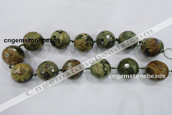 CLS05 15.5 inches 30mm faceted round large peacock gemstone beads