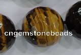 CLS06 15.5 inches 30mm faceted round large yellow tiger eye beads