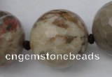 CLS08 15.5 inches 30mm faceted round large chrysanthemum agate beads