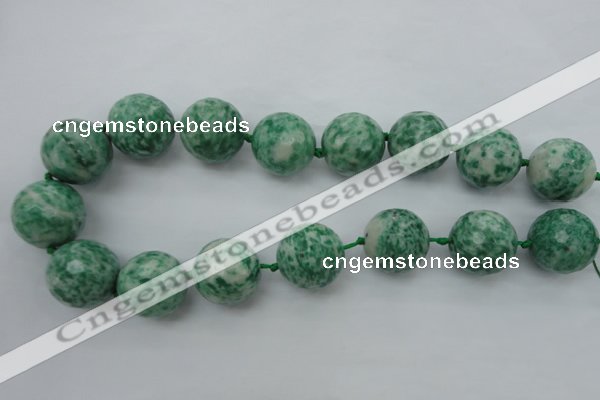 CLS102 15.5 inches 25mm faceted round large Qinghai jade beads