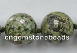 CLS106 15.5 inches 25mm faceted round peacock gemstone beads