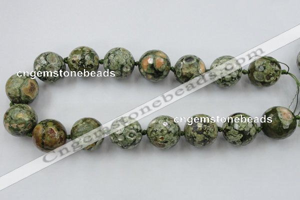 CLS106 15.5 inches 25mm faceted round peacock gemstone beads