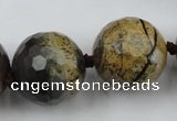 CLS108 15.5 inches 25mm faceted round artistic jasper beads