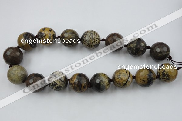 CLS108 15.5 inches 25mm faceted round artistic jasper beads