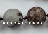 CLS109 15.5 inches 25mm faceted round red artistic jasper beads