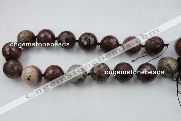 CLS109 15.5 inches 25mm faceted round red artistic jasper beads