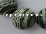 CLS11 15.5 inches 30mm faceted round large green silver line jasper beads