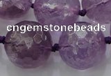 CLS110 15.5 inches 25mm faceted round large amethyst gemstone beads