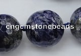 CLS14 15.5 inches 30mm faceted round large sodalite gemstone beads