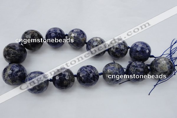 CLS14 15.5 inches 30mm faceted round large sodalite gemstone beads