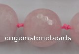 CLS15 15.5 inches 30mm faceted round large rose quartz beads