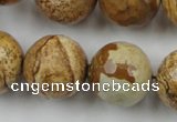 CLS151 15.5 inches 20mm faceted round picture jasper beads