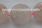 CLS16 15.5 inches 30mm faceted round large pink quartz beads