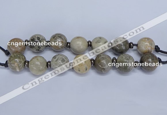 CLS200 7.5 inches 25mm round large chrysanthemum agate beads