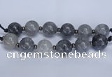 CLS251 7.5 inches 30mm round large cloudy quartz beads wholesale