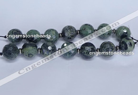 CLS303 7.5 inches 25mm faceted round large kambaba jasper beads