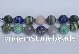 CLS305 7.5 inches 25mm faceted round mixed gemstone beads