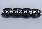 CLS401 7.5 inches 25*45mm faceted rice large black agate beads