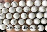 CLS413 15 inches 16mm faceted round white howlite turquoise beads