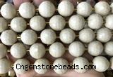 CLS415 15 inches 16mm faceted round white fossil jasper beads