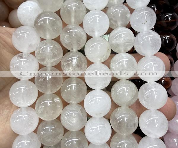 CLS600 15 inches 16mm round Angolan white quartz beads