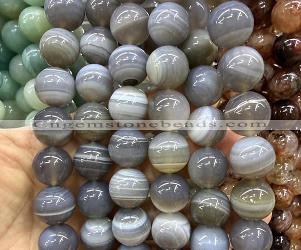 CLS611 15 inches 16mm round grey banded agate gemstone beads