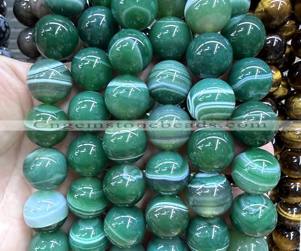 CLS614 15 inches 16mm round green banded agate gemstone beads