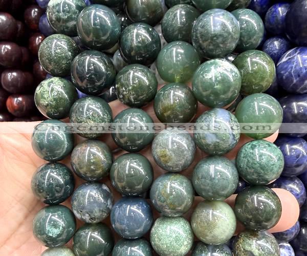 CLS616 15 inches 16mm round moss agate gemstone beads