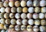 CLS618 15 inches 16mm round yellow crazy lace agate beads