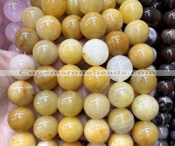 CLS621 15 inches 16mm round yellow jade beads wholesale