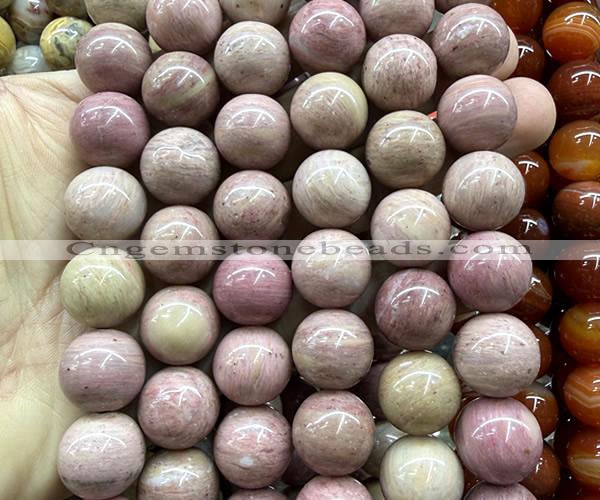 CLS626 15 inches 16mm round pink wooden jasper beads wholesale