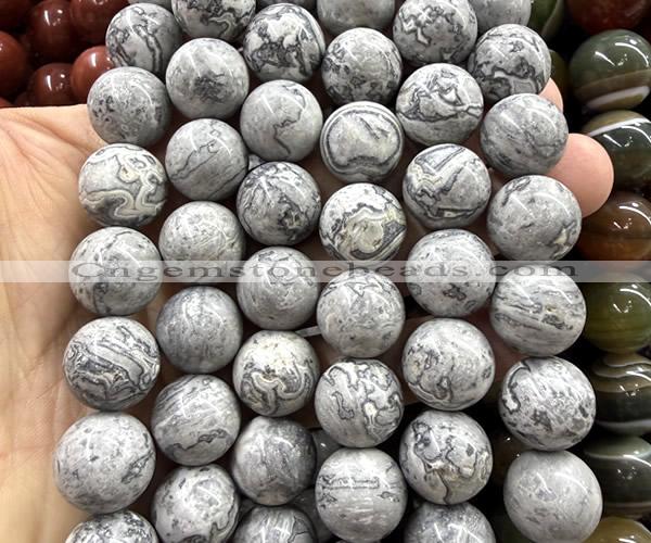 CLS630 15 inches 16mm round grey picture jasper beads wholesale
