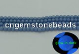 CLU100 15.5 inches 4mm round blue luminous stone beads