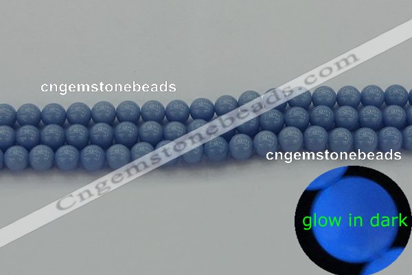 CLU102 15.5 inches 8mm round blue luminous stone beads