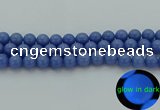 CLU114 15.5 inches 12mm round blue luminous stone beads