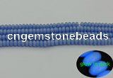 CLU120 15.5 inches 4*6mm rondelle blue luminous stone beads