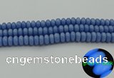 CLU122 15.5 inches 6*10mm rondelle blue luminous stone beads