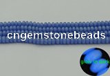 CLU125 15.5 inches 4*6mm rondelle blue luminous stone beads