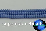 CLU126 15.5 inches 5*8mm rondelle blue luminous stone beads