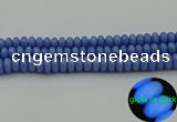 CLU127 15.5 inches 6*10mm rondelle blue luminous stone beads