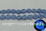 CLU134 15.5 inches 16mm flat round blue luminous stone beads