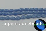 CLU141 15.5 inches 10*14mm oval blue luminous stone beads