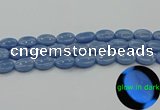 CLU142 15.5 inches 12*16mm oval blue luminous stone beads