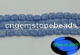 CLU152 15.5 inches 12*12mm square blue luminous stone beads