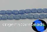 CLU167 15.5 inches 15*20mm rectangle blue luminous stone beads