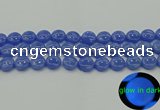 CLU172 15.5 inches 12mm flat round blue luminous stone beads