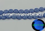 CLU174 15.5 inches 16mm flat round blue luminous stone beads