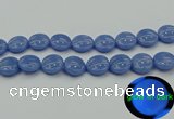 CLU175 15.5 inches 18mm flat round blue luminous stone beads